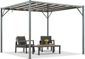 Antraciet terraspergola Paros 3x3m Tuinpunt