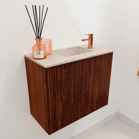 Mondiaz Joya DLux 50cm toiletmeubel ruby met wastafel faye rechts 1 kraangat frappe