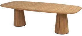 Capri barrel low dining tuintafel 240x110xH69 cm naturel teak 4 Seasons Outdoor