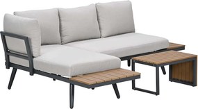 Garden Impressions Tibo loungeset 3-delig - donker grijs