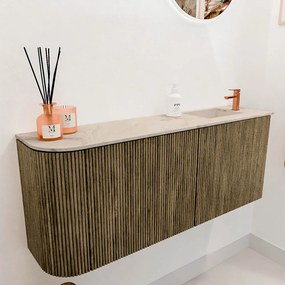 Mondiaz Joya DLux 100cm toiletmeubel ronding links dusk met wastafel faye rechts 1 kraangat frappe