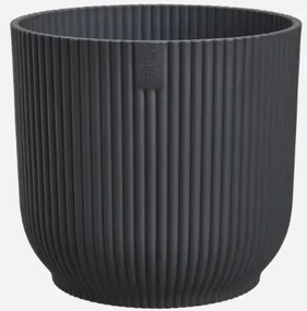 Elho Vibes Fold Rond 25 cm - Antraciet - Tijdloze Ronde Bloempot met Uniek Design