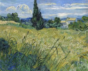 Kunstreproductie Green Wheat Field with Cypress (1889), Vincent van Gogh