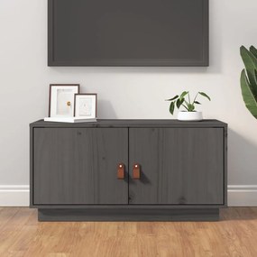 vidaXL Tv-meubel 80x34x40 cm massief grenenhout grijs