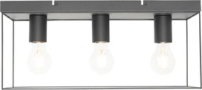 Minimalistische plafondlamp zwart 3-lichts - Kodi