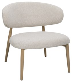 Fauteuil Eiken Met Creme Stof