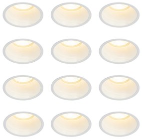 Set van 12 inbouwspots wit GU10 70mm IP44 - Dept Modern GU10 rond Binnenverlichting Lamp