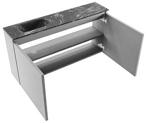 Mondiaz Ture DLux toiletmeubel 100cm plata met wastafel lava links met kraangat