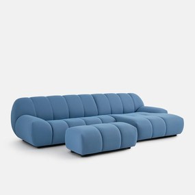 XL poef, in gewatteerde stof, lengte 109 cm, NURIA