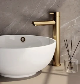 Brauer Gold Edition ColdStart verhoogde wastafelkraan energy-saving model B messing geborsteld PVD
