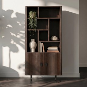 Houten Boekenkast Met Latjes - 96x37x200cm.