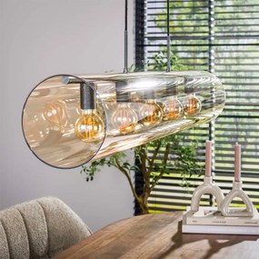 Glazen Buis Hanglamp Amberglas