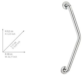 Wenko Secura veiligheidsgreep 135° 37x37cm chroom