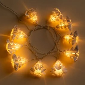 Decoratieve Kerstguirlande Met Led-verlichting 2,20 M Abete Wit - Sklum