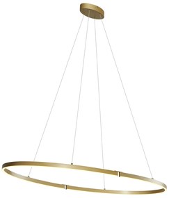Eettafel / Eetkamer Design hanglamp messing 120cm incl. LED 3-staps dimbaar - Ovallo Design Binnenverlichting Lamp