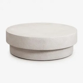 Ronde Salontafel Van Cement Selara Ø120 Cm & Zand Grijs - Sklum