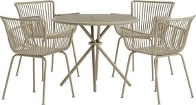 Garden Interiors Sifnos Round Dining Set 5 pcs - Beige / Beige
