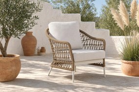 Tuinstoel Aluminium/wicker Taupe-naturel-bruin Coco Bali