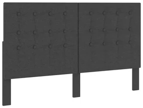 vidaXL Hoofdbord 160x200 cm getuft stof donkergrijs
