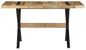 vidaXL Eettafel 140x70x76 cm ruw mangohout