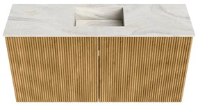 Mondiaz Joya DLux 80cm toiletmeubel oak met wastafel faye midden zonder kraangat ostra