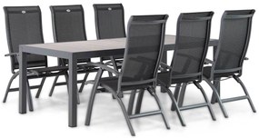 Tuinset 6 personen 220 cm Aluminium/Textileen /Aluminium/textileen Grijs Hartman Summerland/Residence