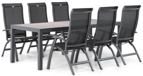Tuinset 6 personen 220 cm Aluminium/Textileen /Aluminium/textileen Grijs Hartman Summerland/Residence