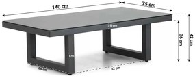 Stoel en Bank Loungeset 5 personen Aluminium/teak Grijs  Osmen Manly