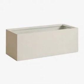 Rechthoekige Buitenbloempot Van Cement Sergio Wit & 100 X 35 X 30 Cm - Sklum