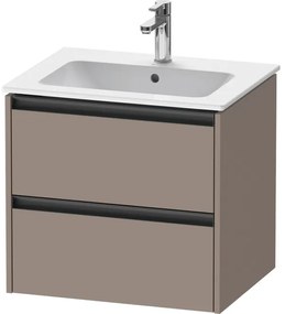 Duravit Ketho 2 wastafelonderbouwkast met 2 laden 61x48x55cm met grepen antraciet basalt mat K25262043430000