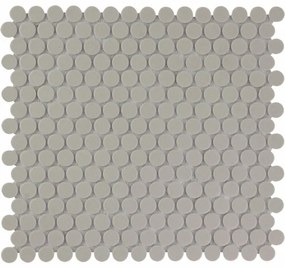 The Mosaic Factory London mozaïektegel - 31.5x29.4cm - wand en vloertegel - Rond - Porselein Grey Mat LOP2029