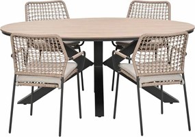 Garden Impressions Natas tuinset sand 5-delig - Tulli tuintafel 180x115 cm