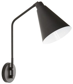 Wandlamp in metaal met verstelbare arm, Hiba