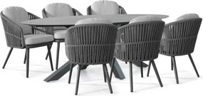 Tuinset 6 personen 240 cm Rope Grijs Santika Furniture Santika