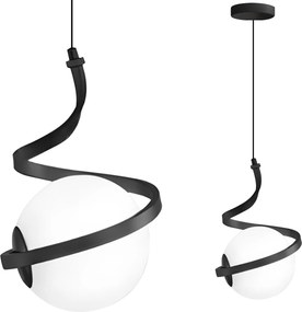 GLAZEN BOL SPIRAAL HANGLAMP APP1732-1CP BLACK