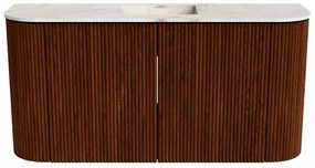 Mondiaz Joya DLux 85cm toiletmeubel ronding links/rechts ruby met wastafel faye midden 1 kraangat frappe