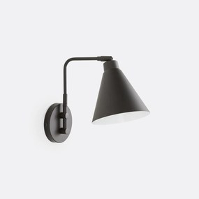 Wandlamp in metaal met verstelbare arm, Hiba