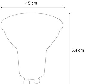 Set van 5 GU10 dimbare LED lamp zwart 6W 500 lm 2700K