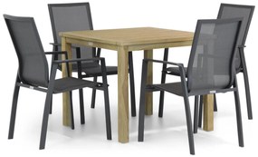 Tuinset 4 personen 90 cm Aluminium/textileen Grijs Lifestyle Garden Furniture Ultimate/Weston