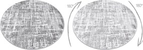 Tapijt MEFE modern  Rond ,  8722 Lijnen vintage gewreven  - Structureel,  twee poolhoogte , grijskleuring / wit