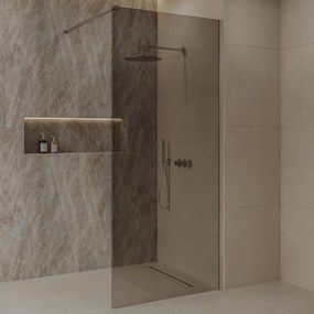 Best Design Dalis inloopdouche 80cm RVS met mokka glas