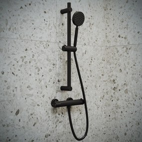 Saniclear Nero Curved opbouw douchethermostaat zwart mat