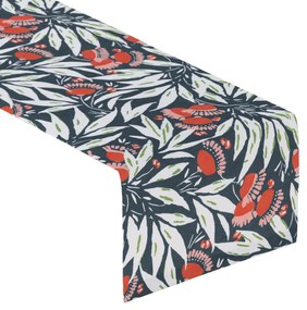 Dekoria Rechthoekige tafelloper, donkerblauw-rood, 40 x 130 cm