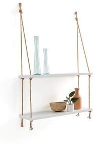 Dubbele wandplank in MDF en sisal L60cm, Mareo
