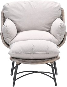 Garden Impressions Selene loungestoelen vintage willow - Tepa bijzettafel Ø50x48 cm