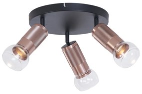 Ronde plafondspot donker brons rond 3-lichts draai- en kantelbaar - Veerle