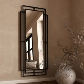 Dutchbone Ramsey Art Deco Spiegel Zwart Metaal - 60x170cm