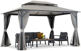 Tuinpaviljoen met klamboe en gordijnen Murcia 3x4 antraciet Tuinpunt