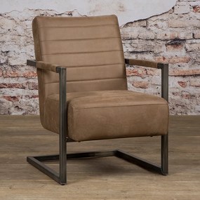 Tower Living Stoere Fauteuil Industrieel Bull Brown Rocca