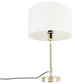 Tafellamp goud verstelbaar met kap wit 35 cm - Parte Design E27 rond Binnenverlichting Lamp